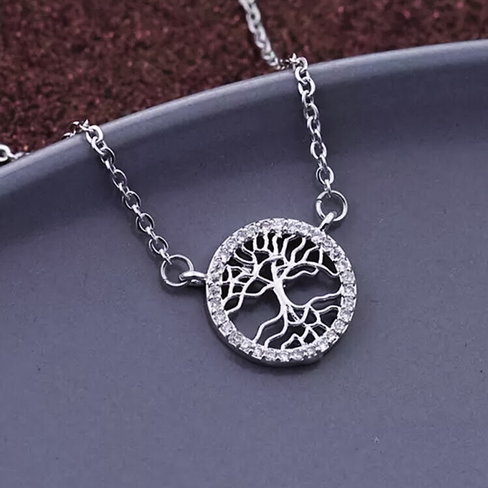 ⚜️𝟯𝟬%𝗢𝗙𝗙 𝗯𝘂𝗻𝗱𝗹𝗲𝘀 𝟯+⚜️ NEW CZ Tree of Life Charm Classic Necklace - Picture 8 of 12